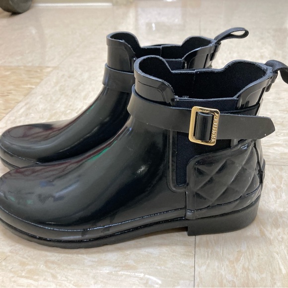 Hunter refined grossfit slim rain bootie size 8 black new without tags - Picture 5 of 12